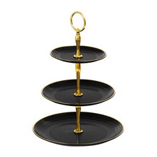 3-Tier Cupcake Stand, Round Plastic Tiered Serving Tray, Cup Cake Tower for B...