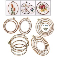 4 x Kunststoff Handstickrahmen, Ring, Kreuzstich, N&auml;hrahmen f&uuml;r Anh&auml;nger