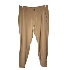 Primo Golf Jogger Pants Mens 30 Short Beige Lightweight Stretch Ankle Zip Casual