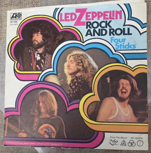 Led Zeppelin- 45rpm German Picture Sleeve- Rock And Roll / Four Sticks EX-/VG+