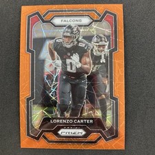 Lorenzo Carter 2023 Panini Prizm Orange Lazer Prizm #16 Atlanta Falcons