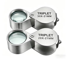 Jewelers Loupe 30x 21mm Triplet Eye Magnifier Jewelry Diamond Gem Coin w/Case