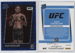 2022 Donruss Optic UFC Rated Blue Velocity Prizm Sean Strickland #111 Rookie RC