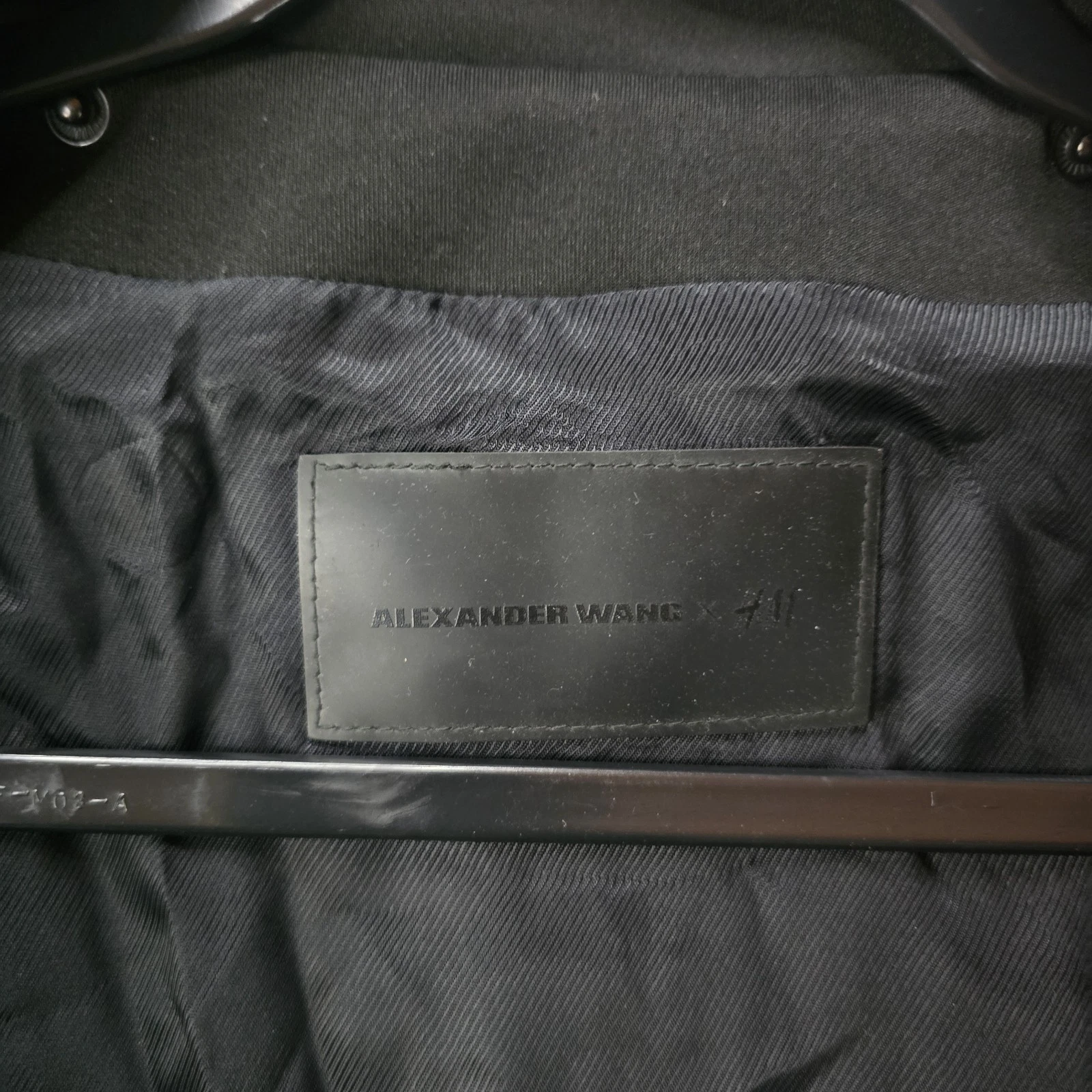 Alexander Wang x H&M Black Neoprene Parka Coat Mens Size S *no hood* image 12