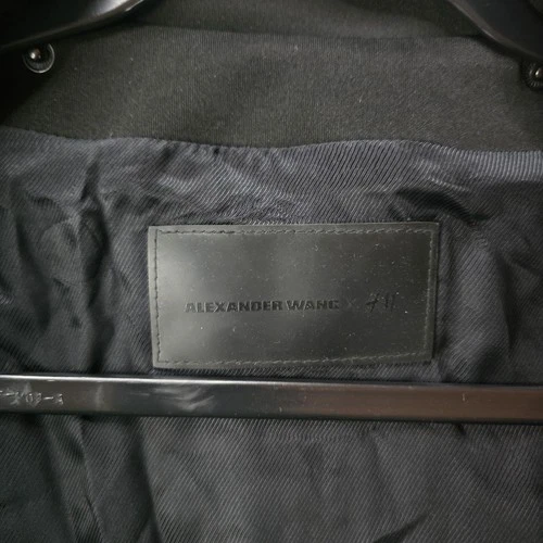 Alexander Wang x H&M Black Neoprene Parka Coat Mens Size S *no hood* image 12