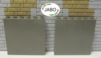 (F12/19) Lego 2x 3754 Wall Panel Brick 1x6x5 Vintage Dark Gray 5978