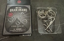 Metal Brain Drains 3 pc Puzzle Set