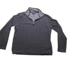 Banana Republic Sweater Mens XL 1/4 Zip Mock Neck Gray Pullover Casual