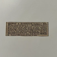 Bowne & Hasbrouck Importers & Manufacturers Low Prices NY 1857 Clipping TAJ5-S35