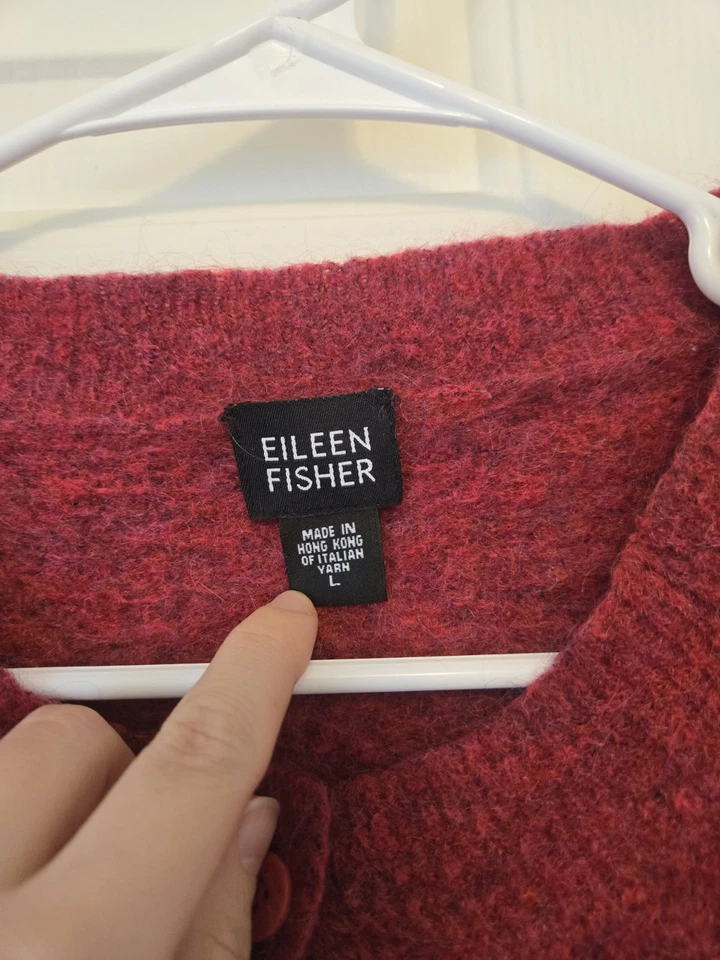 Плюшевый кардиган на пуговицах Eileen Fisher Mohair Mélange свитер большой размер - Изображение 3 из 4