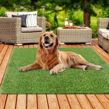 4 FT x 4 FT Artificial Grass Outdoor Rug, Thick Pets Friendly Fake Grass for Dog