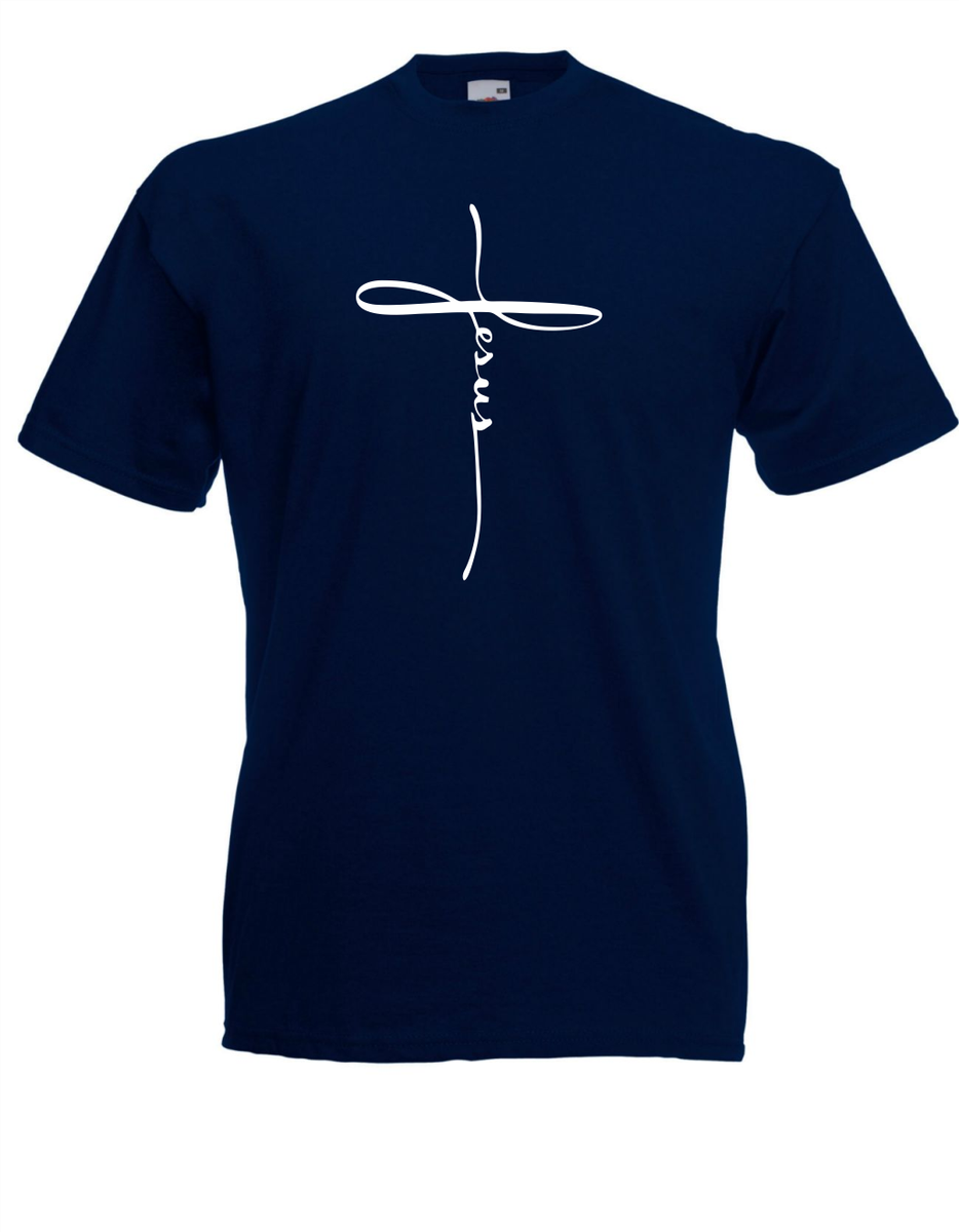 Herren T-Shirt Jesus Christian Kreuz Christlich Religious