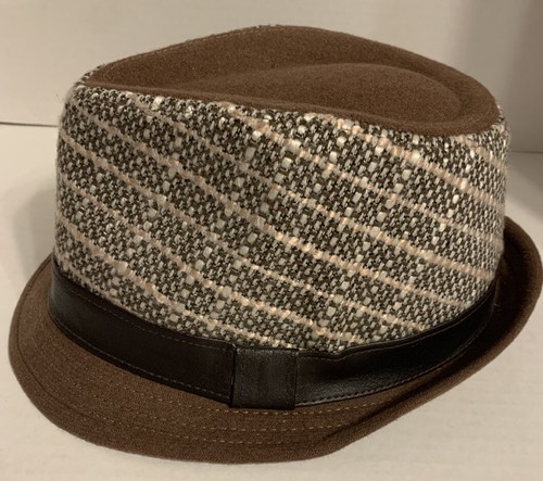 Jessica Simpson Fedora Hat Brown Plaid 