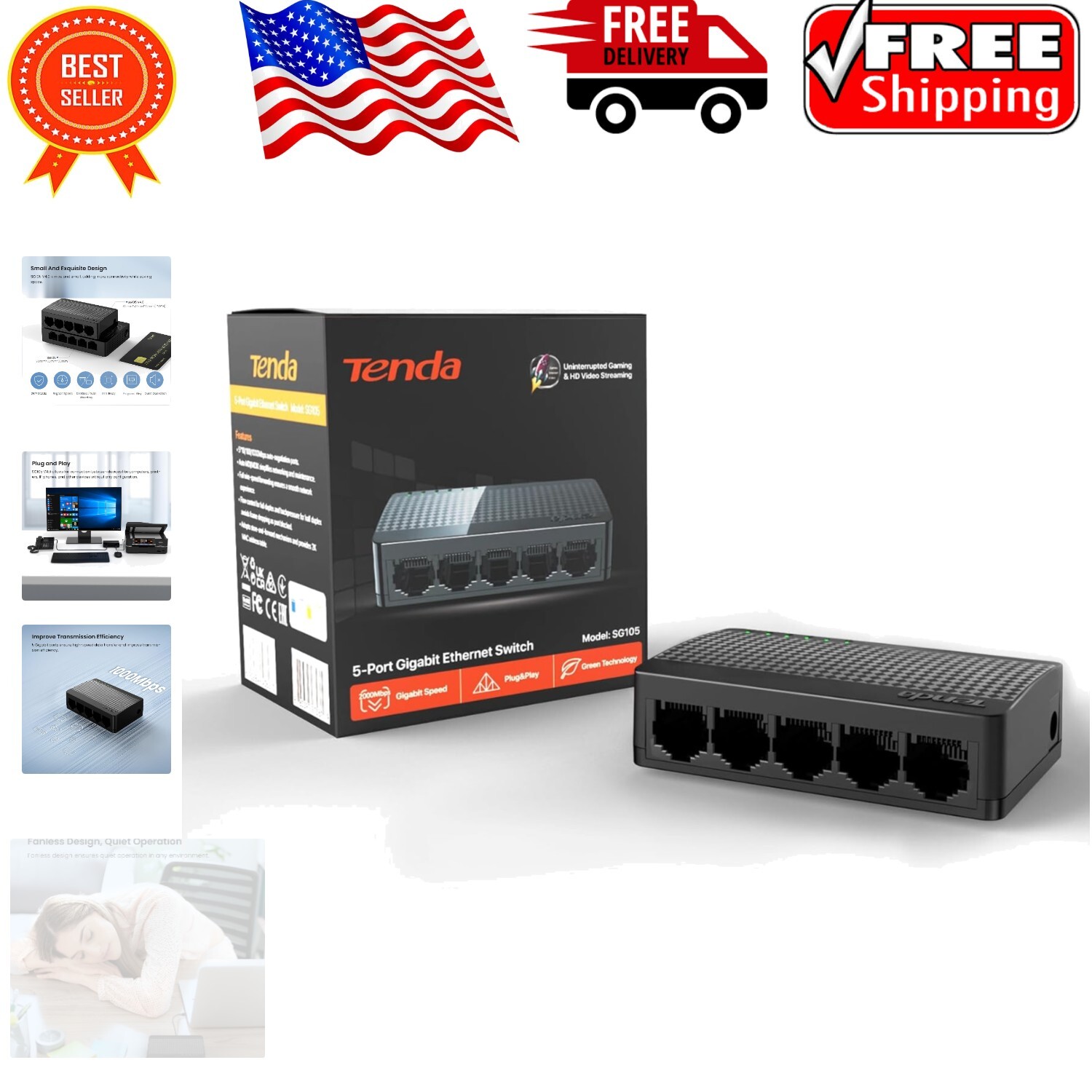 Unmanaged 5-Port Gigabit Ethernet Switch: Plug & Play with Lifetime Support