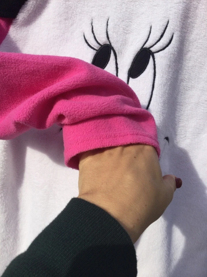 Disney Minnie Mouse Niñas Pijama Conjunto Grande L pj Artículos para Dormir Rosa Cara Difusa Orejas Foto 4 de 4