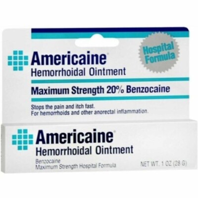 Americaine Hemorrhoidal Ointment Max Strength Itch & Pain Relief 1oz 2 Pack #A8