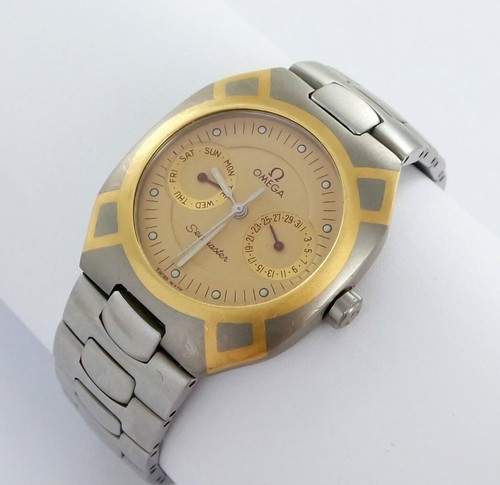 Omega Seamaster Polaris Day Date Men's Watch Titan / Gold | eBay
