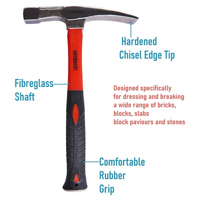 Brick Layers Building Mini Mortar Pick And Chisel 70% Fibreglass Shaft Hammer~5056133367300 02c Mp - View #9