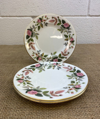 3 X WEDGWOOD HATHAWAY ROSE ENGLISCHES BONE CHINA BROT BEILAGENTELLER