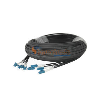 Butterfly 4 Cores Outdoor FTTH Fiber Optic Drop Cable SM LC UPC Patch Cord 50M