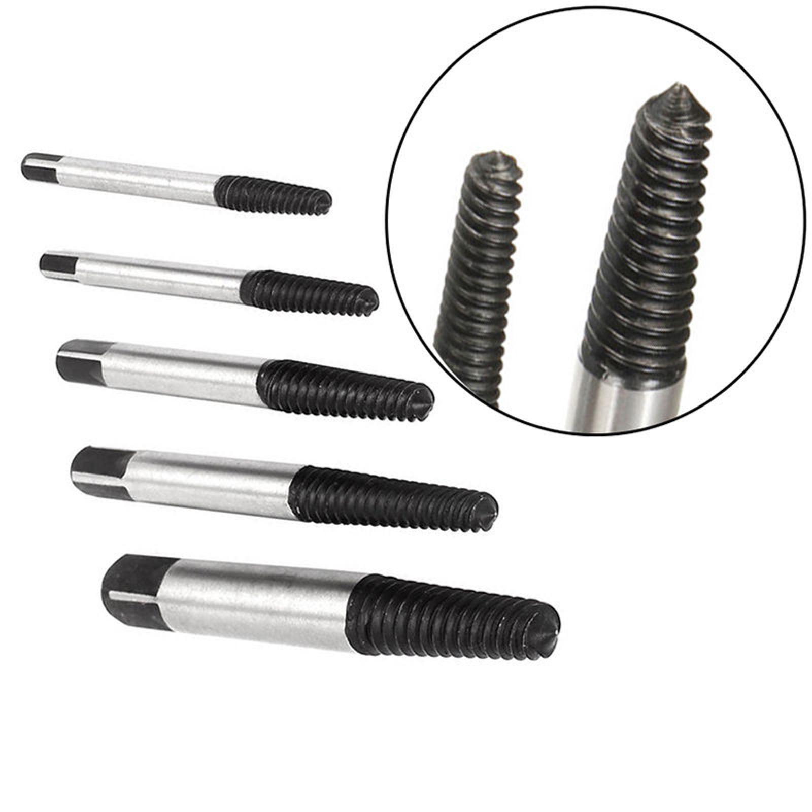 5Pcs Damaged Screw Extractor Set Easy Out Bolt Stud Remover Tool Kit DIY
