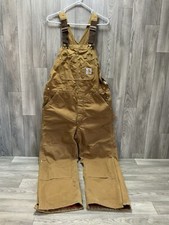 Carhartt Men's Bib Overalls 38x31 6FBQZ Double Knee Work Made In USA