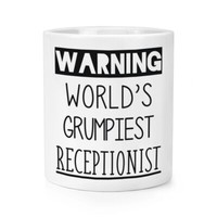 Warnung World's Grumpiest Rezeptionist Makeup Pinsel Bleistift Topf Best Lustig