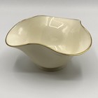 Vtg Lenox Bone China Wavy Edge 6” Bowl 24K Gold Trim Footed Candy Trinket Dish