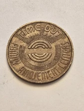 TIME-OUT FAMILY AMUSEMENT CENTER VINTAGE BRASS GAME TOKEN FREE SHIPPING 