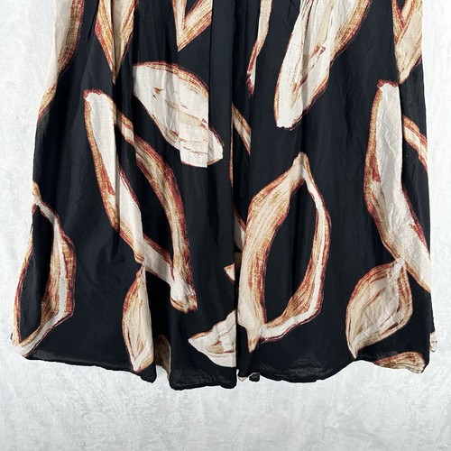 DKNY Skirt Womens L Black Abstract Brush Strokes Midi Full Zip Up Contemporary - 第 3/11 張圖片