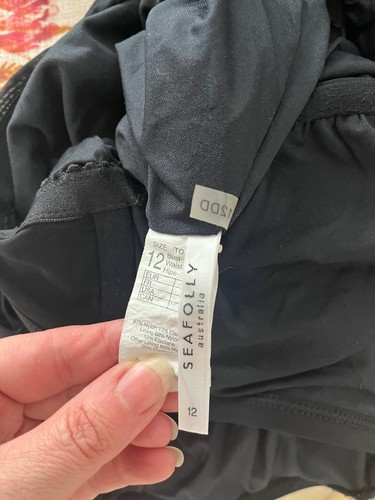 Seafolly One Piece Black Swimsuit Strappy Front-Size 12DD- 5+ items free AU post - Picture 12 of 13
