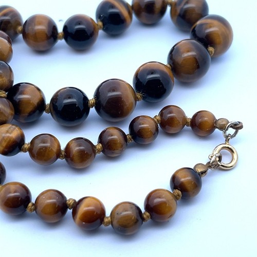 Tiger Eye Graduated Bead 19” Necklace - 2.2g - Picture 3 of 5