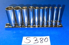 MATCO TOOLS 10 PIECE 1/4 DRIVE SAE. DEEP 6 POINT SOCKET SET CHROME