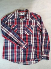 VINTAGE Levi's Signature Red Plaid Pearl Snap Button-Up Western Shirt Mens Sz XL