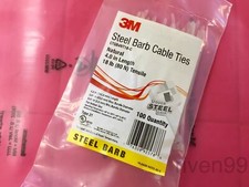 Lot of 100pcs 3M Steel Barb Cable Ties, Nylon 6/6, 18lb, 4" long, Zip