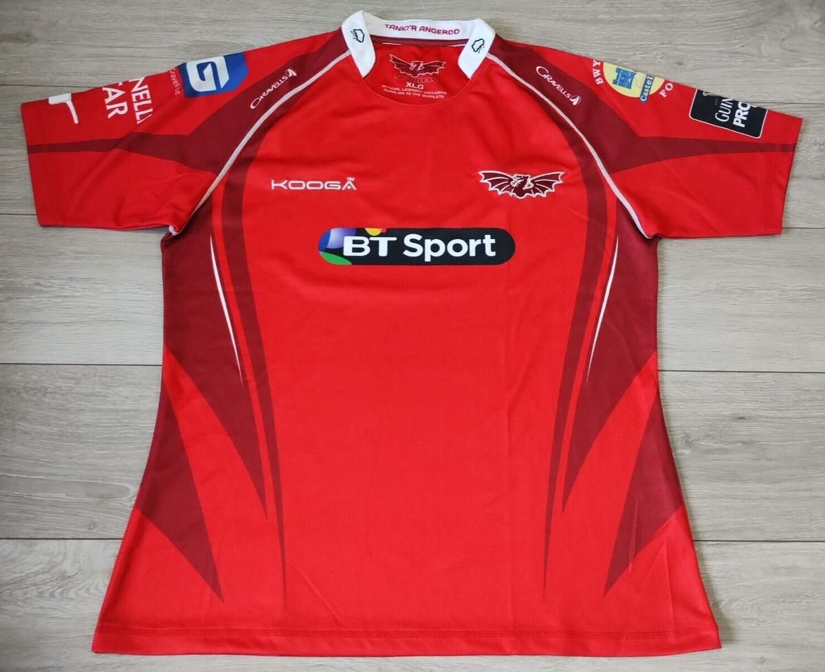 Maillot Rugby Llanelli Scarlets Domicile 2015/16 – Rouge – Taille XL – Homme