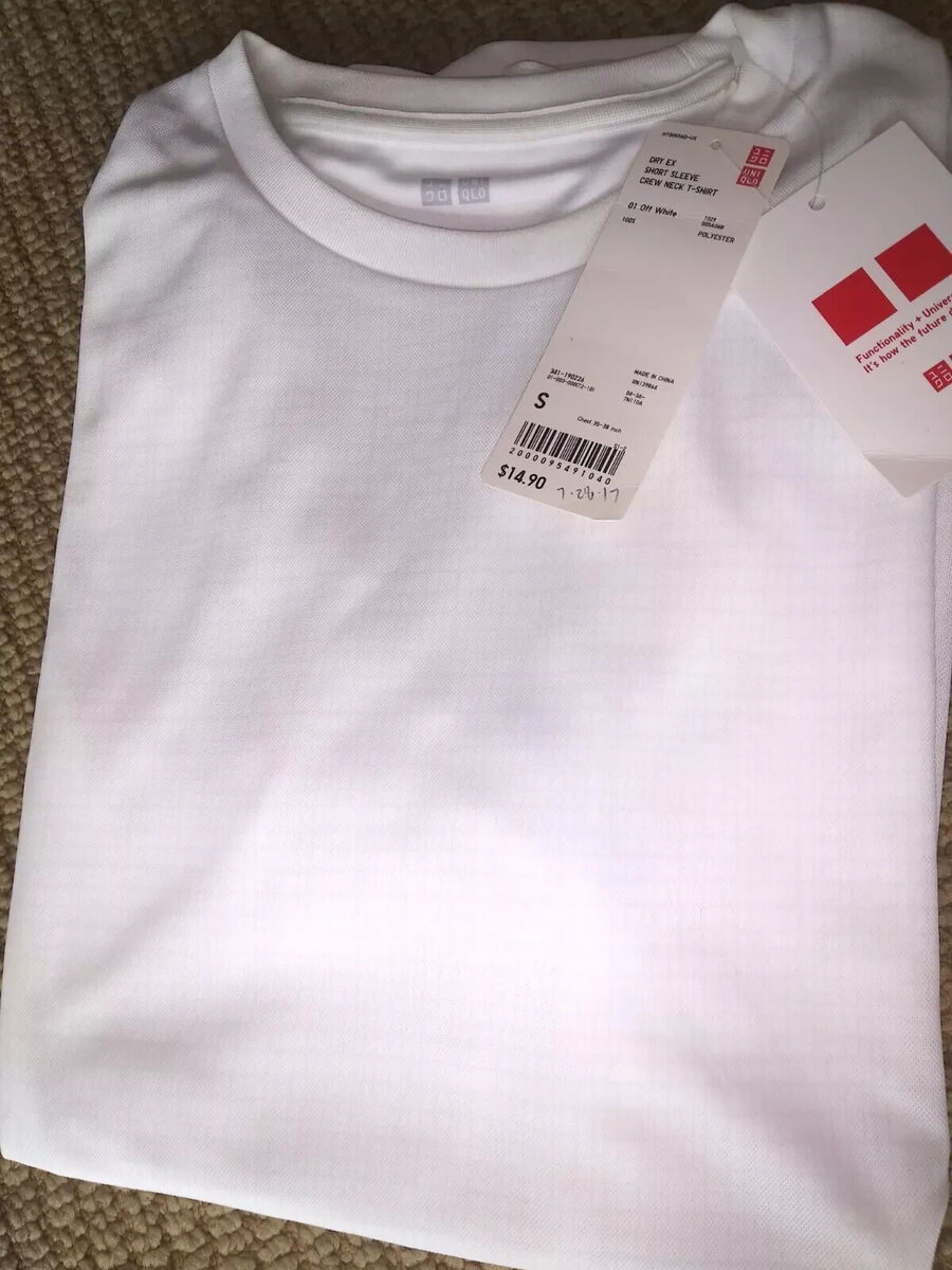 UNIQLO Dry-Ex Short Sleeve Athletic T-Shirt Men's S OFF WHITE