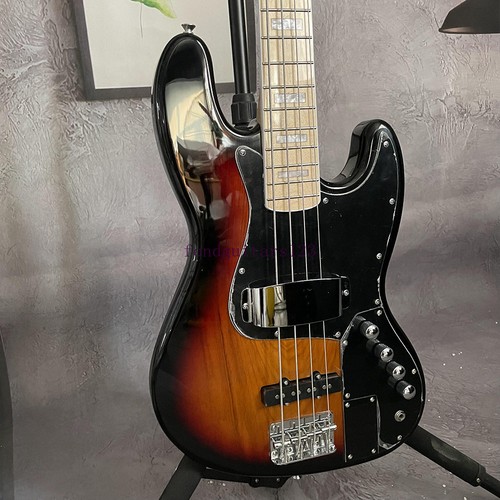 Solid Body Jazz Electric Bass Guitar 4 String Chrome Hardware Sunburst Fast Ship eBay