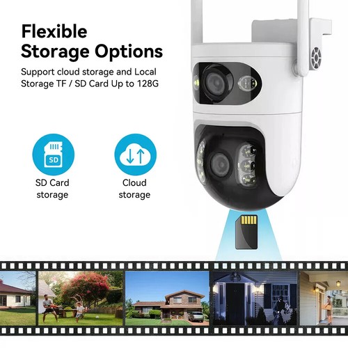 Profi Kamera Dual ÜBERWACHUNGSKAMERA Outdoor 6MP WLAN WIFI IP CAMERA Set AUßEN - Bild 4 von 13