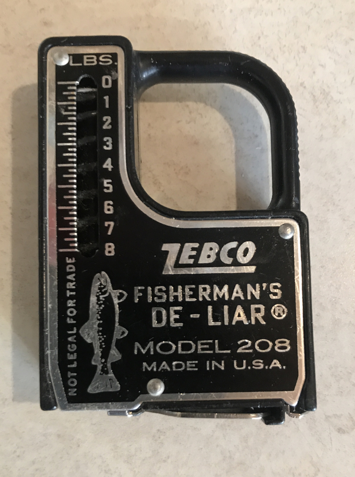 Balance De Pêche Vintage Zebco Modèle 208 Avec Ruban Mesure - Excellent état