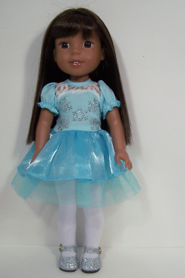 BLUE Fancy Snowflake Dress Doll Clothes For 14'' AG Wellie Wisher Wishers (Debs)