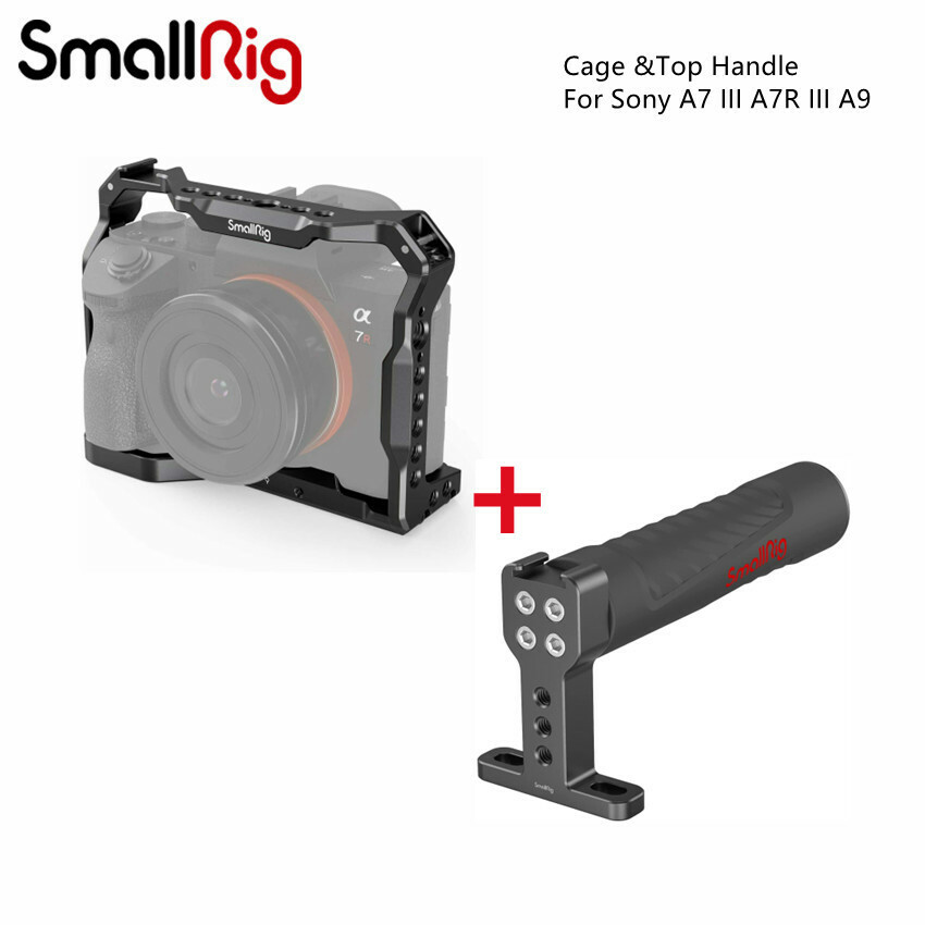 SmallRig Light Full Camera Cage 2918+Top Handle 1446B for Sony A7