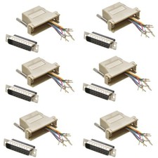 6x DB25 Male to RJ45 Female Network 8P8C Adapter Converter Gold Connector RS232