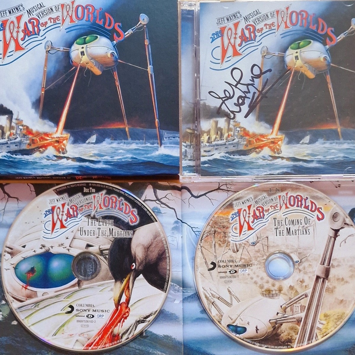 JEFF WAYNE ** HAND SIGNED ** THE WAR OF THE WORLDS RARE CD NAD 24