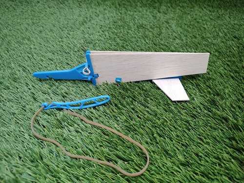 Folding Wing Balsa Glider - Blue - Jim Walker Interceptor inspired design - Picture 2 of 2