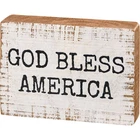 PBK Patriotic Decor - God Bless Prim Mini Tier Tray Block Box Sign