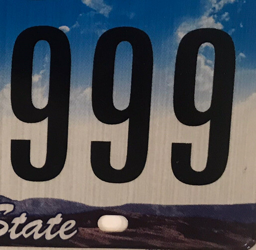 Texas Lone Star State TRIPLE Digit 9 999 license plate repeating