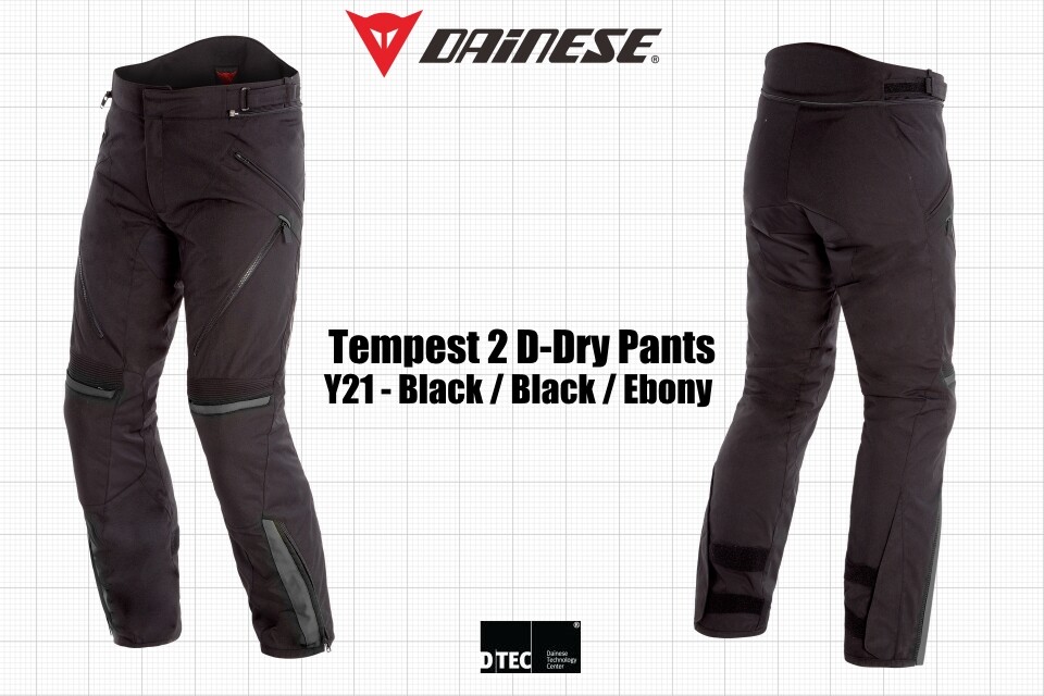 NEW DAINESE TEMPEST D-DRY PANTS BLACK BLACK EBONY SIZE EU 54 US 44