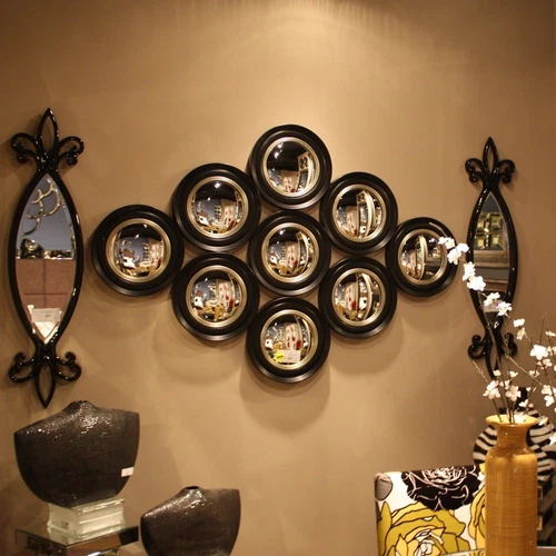 Howard Elliott 51276 Soho Mirror, Matte Black with Silver - Picture 2 of 6