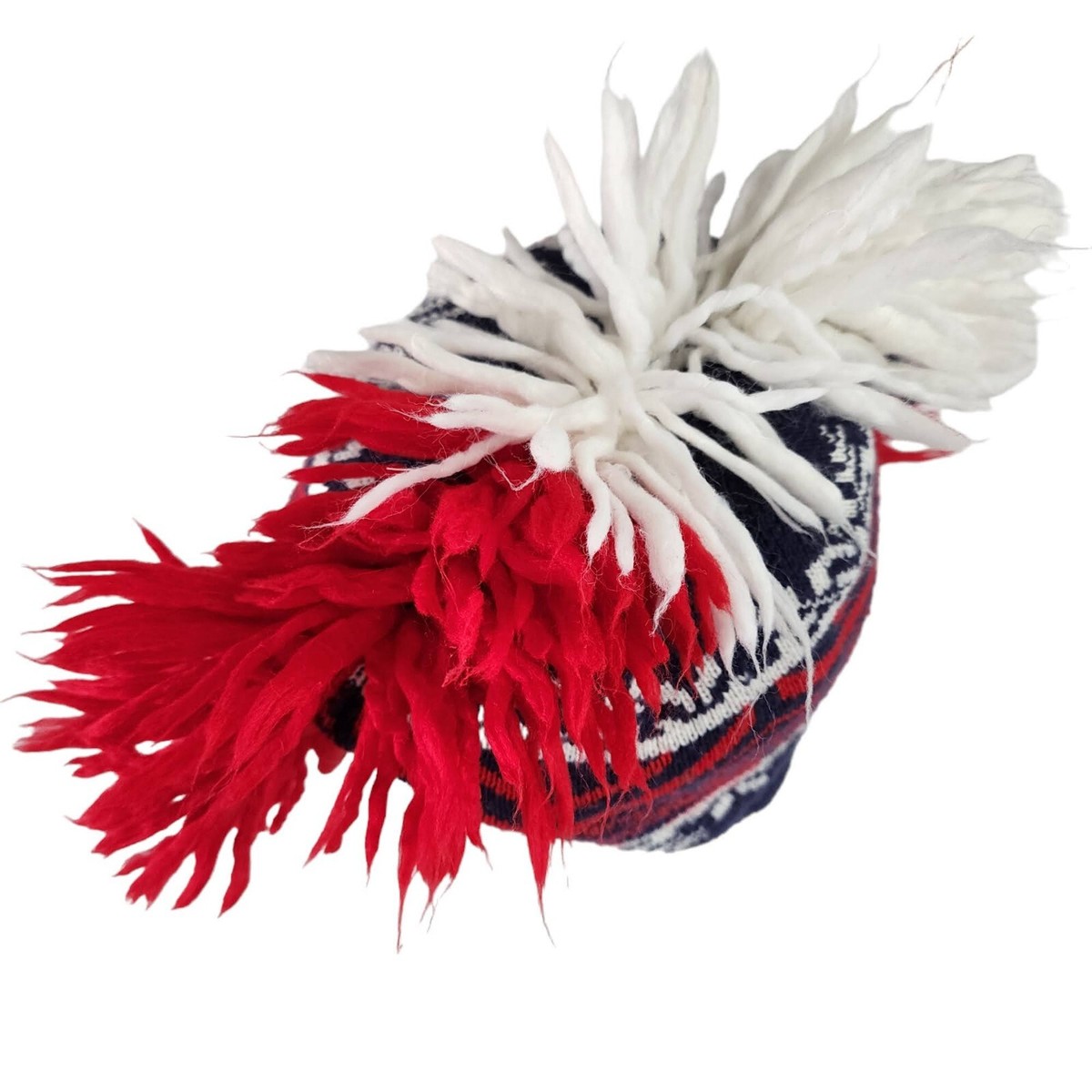 Vtg Reebok New York Rangers Mohawk Trapper Hat Faux Fur Game  display picture 2